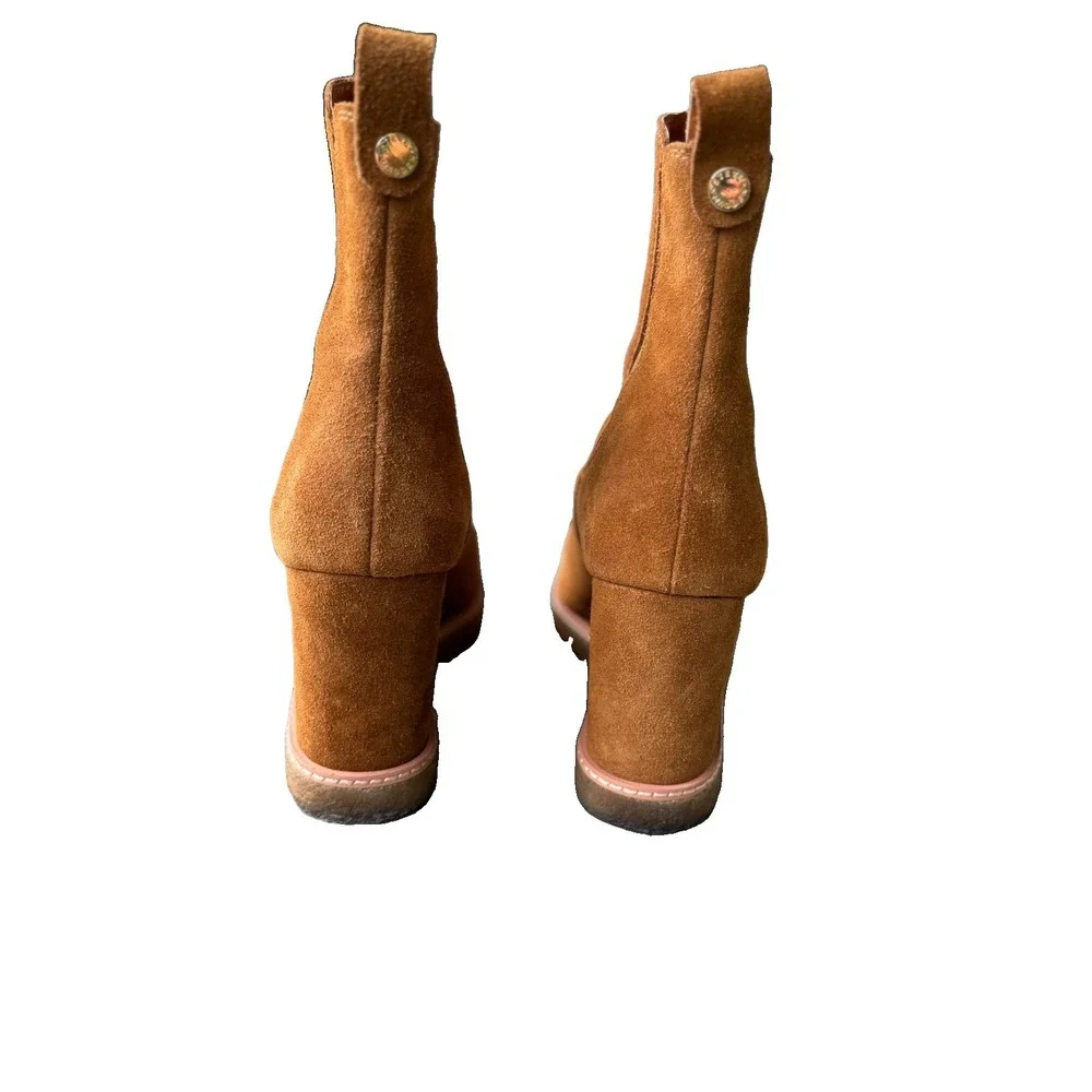 Steve Madden Mooris Wedge Chelsea Boot 9M Brown Suede Leather Boho Fall